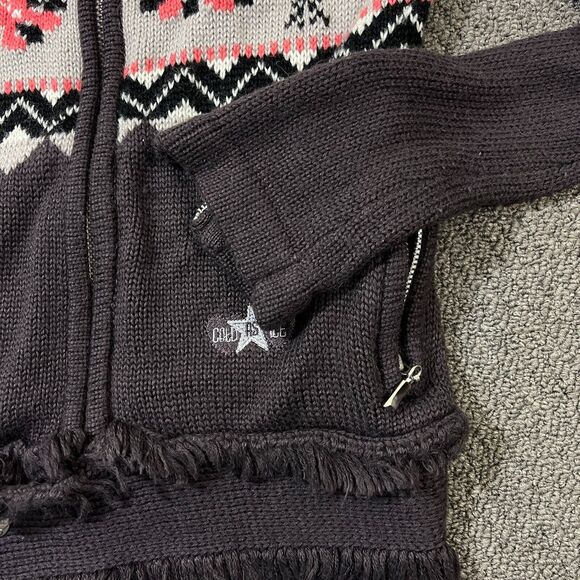 Cold As Ice Winter Sweater Womens S Gray Acrylic Wool Knit Full Zip Holiday - Picture 3 of 11